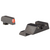 TRIJICON HD™ NIGHT SIGHTS - GLOCK SMALL FRAMES - FRONT: ORANGE OUTLINE / GREEN TRITIUM, REAR: BLACK OUTLINE / GREEN TRITIUM