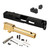 ZAFFIRI PRECISION IBS COMPLETE UPPER FOR G19 GEN 5, BLACK CERAKOTE, RMR OPTIC CUT, GOLD PVD IBS BARREL, UPPER PARTS KIT, BLACKED OUT CO-WITNESS HEIGHT SIGHTS