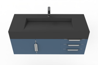 Nile 48" Blue Vanity Set with Black Top