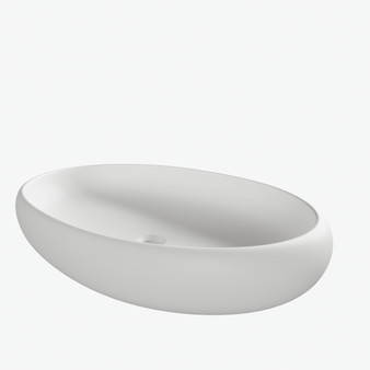 Graziano - Flat Oval Solid Surface Vessel Sink 