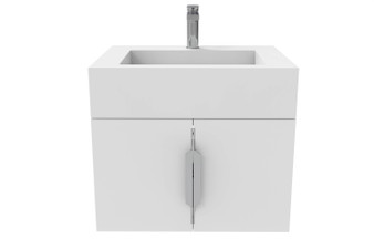 Nile 24" Wall Mounted White Bathroom Vanity Set With White Top