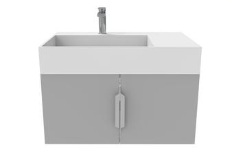 Amazon 30" Left Wall Mounted Bathroom Gray Vanity Set With White Top