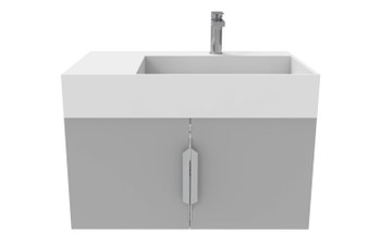 Amazon 30" Right Wall Mounted Bathroom Gray Vanity Set With White Top