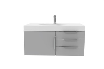 Thames 36" Shallow Basin Gray Vanity Set With White Top