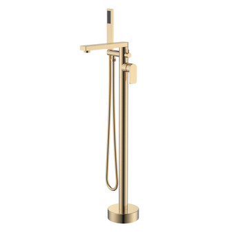 Venus Square Head Tub Filler Faucet with Handshower - Brushed Gold