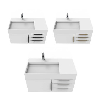 Amazon 36" Left White Vanity Set with White Top