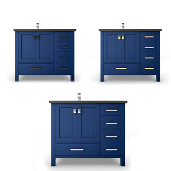 Yamyam 36" Blue Vanity Set with Black Top