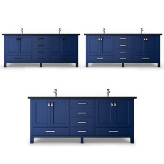 Yamyam 72" Blue Vanity Set with Black Top