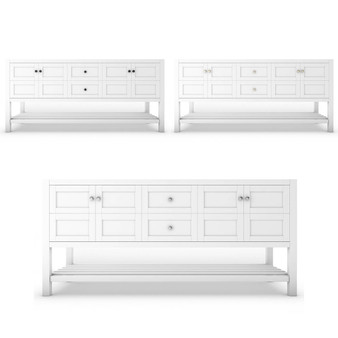 Alicia 72" White Vanity Base Only