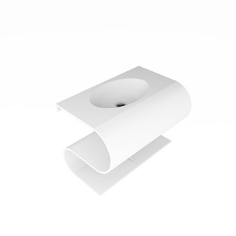 Soprano 30" Wall Mounted Bathroom S-Shaped Sink, White