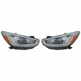 CarLights360: For 2014 2015 2016 2017 Hyundai Accent Headlight Assembly Driver and Passenger Side DOT Certified w/Bulbs Projector w/ LED Type - Replaces HY2502191 HY2503191 (PLX-M0-20-9684-00-1-CL360A1)