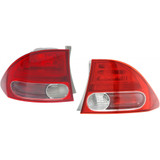 CarLights360: For 2006 2007 2008 Honda Civic Tail Light Assembly Driver and Passenger Side CAPA Certified  - Replaces HO2800166 (Vehicle Trim: Sedan; ELECTRIC/GAS) (PLX-M0-11-6166-01-9-CL360A1)
