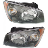 For Kia Spectra Headlght Assembly 2004 2005 2006 Chrome Pair Driver and Passenger Side Sedan LX (PLX-M1-322-1117L-AS1)