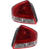 CarLights360: For Kia Spectra Tail Light 2007 2008 Pair Driver and Passenger Side w/ Bulbs Replaces KI2800132 + KI2801132 (PLX-M1-322-1926L-AS-CL360A1)