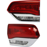 CarLights360: For Jeep Grand Cherokee Back Up Tail Light 2014 15 16 17 2018 Pair Driver and Passenger Side | Chrome | w/ Bulbs | DOT Certified | CH2802105 + CH2803105 (PLX-M1-332-1306L-AF-CL360A1)