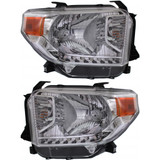 For Toyota Tundra 2014-2016 Headlight Assembly SR/SR5/Limited Halogen W/Level Adjuster Pair Driver and Passenger Side (DOT Certified) TO2502219, TO2503219 (PLX-M1-311-11D8LMAFM)