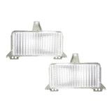Carlights360 For Chevy Blazer 1983 84 85 86 87 1988 Parking Signal Lights Driver and Passenger Side | Pair | With Signal Headlight | Excluded Bulb(s) | Excluded Chrome Trim | For GM2520122 | 915908