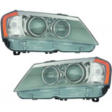 For BMW X3 Headlight Assembly 2011 2013 2014 Pair Driver and Passenger Side | HID | DOT Certified (PLX-M1-343-1153LMUFHM2)