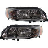 CarLights360: For Volvo S60 Headlight 2005 06 07 08 2009 Pair Driver and Passenger Side | w/ Bulbs | Black Housing | CAPA Certified | VO2502120 + VO2503120 (PLX-M1-372-1113L-AC2-CL360A1)