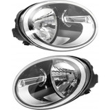 CarLights360: For Volkswagen Beetle Headlight 2012 13 14 15 16 17 2018 Pair Driver and Passenger Side W/ Bulbs Black Housing CAPA Certified Replaces VW2502147 | VW2503147 (PLX-M1-340-1132L-AC2-CL360A1)