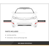 For Chevy Malibu 08-12/Saturn Aura 07-10/Buick Lacrosse 10-11/Allure 10-11 for Canada Only/Cadillac CTS Sedan 08-13/Wagon 10-11/Coupe 11/ XLR/XLR-V 09 Fog Light Assembly Pair Driver and Passenger Side DOT Certified (PLX-M1-334-2030N-AF)