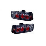 For Honda Accord Coupe/Sedan 1992-1993 Tail Lights (Inner & Outer) Assembly Unit Gun Metal Black (CLX-M1-316-1318FXUS7C)