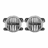 KC HiLiTES For Jeep Wrangler 2008-2017 Gravity LED Light G4 10w Clear Fog Beam | Pair Pack System 4 Inches SAE/ECE (TLX-kcl497-CL360A70)