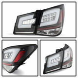 Spyder For Chevy Cruze 2011-2015 LED Tail Lights Pair Light Bars Black | 5076595