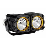 KC HiLiTES FLEX Dual LED Light 20w Spread Beam w/o Wiring Harness Single Black | Black (TLX-kcl1268-CL360A70)