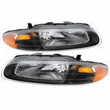 Xtune For Chrysler Sebring 1996-2000 Headlight Pair Crystal Convertible Black | 9025259