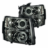 Spyder For Chevy Silverado 1500 2007-2013 Projector Headlights Pair Halo LED Smoke | 5009517