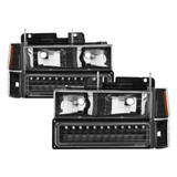 xTune For Chevy C1500/C2500/C3500 1994-1998 Corner/LED Bumper Headlights Pair Black | 5069542