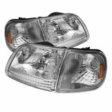 xTune For Ford Expedition 1997-2002 Crystal Headlights Pair w/ Corner Chrome | 5070326
