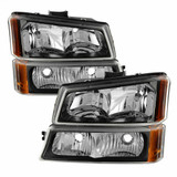 xTune For Chevy 1500/2500/3500 2003 04 05 2006 Crystal Headlights Pair Black | 5069801