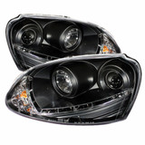 Spyder For Volkswagen GTI 2006-2009 Headlights Pair | HID Model DRL Black | 5017529