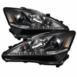 Spyder For Lexus IS 250/350 2006-2010 Projector Headlights Pair | DRL Black | 5080059