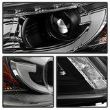 Spyder For Honda Accord 2013-2015 4DR Projector Headlights Pair | Light Bar DRL Black | 5080530