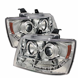 Spyder For Chevy Suburban 1500/2500 2007-2014 Projector Headlights Pair | LED Chrome | 5009654