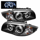 Spyder For BMW 128i/135i 2008-2011 Projector Headlights Pair | LED Halo Black | 5008985