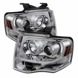Spyder For Ford Expedition 2007-2013 Projector Headlights Pair Light Tube DRL Chrome | 5079510