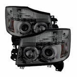 Spyder For Nissan Titan 2004-2015 Projector Headlights Pair LED Halo LED Smoke | 5033963