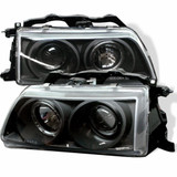 Spyder For Honda Civic / CRX 1988 1989 Projector Headlights Pair LED Halo Black | 5010803