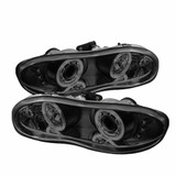 Spyder For Chevy Camaro 1998-2002 Projector Headlights Pair LED Halo LED Black Smoke | 5078261