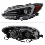 Xtune For Subaru Impreza 15-18 Projector Halo Headlight Pair - light Pair Bar DRL Black Smoke | 9047619