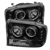 Spyder For Ford F-250 1999 Pair Projector Version 2 LED Halo LED Black Smoke | 5078452