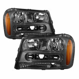 Xtune For Chevy Trailblazer 02-09 Crystal Headlights Pair Black HD-JH-CTB02-AM-BK | 9023538