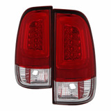 Spyder For Ford F-150/F-250 1997-2004 Tail Lights Pair | V3 Light Bar LED Red/Clear | 5084453