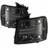 Spyder For Chevy Silverado 1500 07-13 Version 3 Projector Headlights Pair - Smoke | 5083623