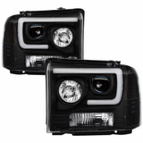 Spyder For Ford F250/350/450 05-07 Projector Headlights Pair Light Bar DRL LED Black | 5084507