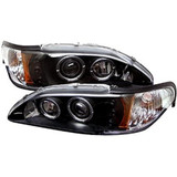 Spyder For Ford Mustang 94-98 Pair Projector LED Halo Amber Reflctr LED Smoke | 5010414